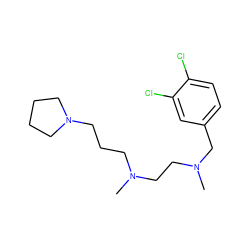 CN(CCCN1CCCC1)CCN(C)Cc1ccc(Cl)c(Cl)c1 ZINC000022936569