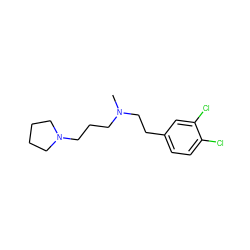 CN(CCCN1CCCC1)CCc1ccc(Cl)c(Cl)c1 ZINC000013447411