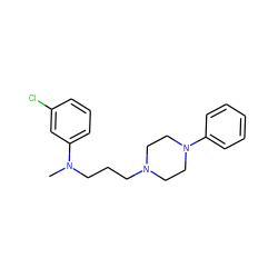 CN(CCCN1CCN(c2ccccc2)CC1)c1cccc(Cl)c1 ZINC000169339926