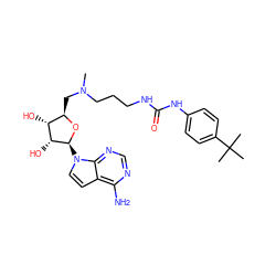 CN(CCCNC(=O)Nc1ccc(C(C)(C)C)cc1)C[C@H]1O[C@@H](n2ccc3c(N)ncnc32)[C@H](O)[C@@H]1O ZINC000089469826