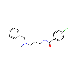 CN(CCCNC(=O)c1ccc(Cl)cc1)Cc1ccccc1 ZINC000009982064