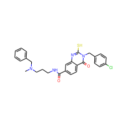 CN(CCCNC(=O)c1ccc2c(=O)n(Cc3ccc(Cl)cc3)c(S)nc2c1)Cc1ccccc1 ZINC000020644066