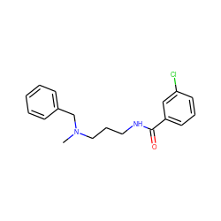 CN(CCCNC(=O)c1cccc(Cl)c1)Cc1ccccc1 ZINC000021938983