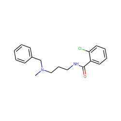 CN(CCCNC(=O)c1ccccc1Cl)Cc1ccccc1 ZINC000009982007