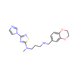 CN(CCCNCc1ccc2c(c1)OCCO2)c1nc(-n2ccnc2)ns1 ZINC000073196316