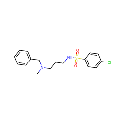 CN(CCCNS(=O)(=O)c1ccc(Cl)cc1)Cc1ccccc1 ZINC000041528874