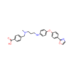 CN(CCCNc1ccc(Oc2ccc(-c3ncco3)cc2)cc1)Cc1ccc(C(=O)O)cc1 ZINC000040935339