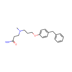 CN(CCCOc1ccc(Cc2ccccc2)cc1)CCC(N)=O ZINC000013475307