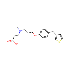 CN(CCCOc1ccc(Cc2ccsc2)cc1)CCC(=O)O ZINC000013475305