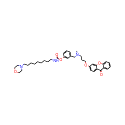 CN(CCCOc1ccc2c(=O)c3ccccc3oc2c1)Cc1cccc(OC(=O)NCCCCCCCCCN2CCOCC2)c1 ZINC000014947420