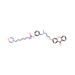 CN(CCCOc1ccc2c(=O)c3ccccc3oc2c1)Cc1cccc(OC(=O)NCCCCCCN2CCOCC2)c1 ZINC000014947412