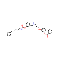 CN(CCCOc1ccc2c3c(c(=O)oc2c1)CCCC3)Cc1cccc(OC(=O)NCCCCCc2ccccc2)c1 ZINC000653835467