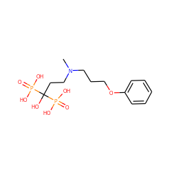 CN(CCCOc1ccccc1)CCC(O)(P(=O)(O)O)P(=O)(O)O ZINC000026744462