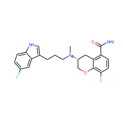 CN(CCCc1c[nH]c2ccc(F)cc12)[C@H]1COc2c(F)ccc(C(N)=O)c2C1 ZINC000036248231