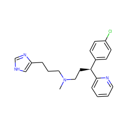 CN(CCCc1c[nH]cn1)CC[C@@H](c1ccc(Cl)cc1)c1ccccn1 ZINC000013490250