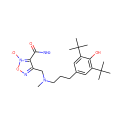 CN(CCCc1cc(C(C)(C)C)c(O)c(C(C)(C)C)c1)Cc1no[n+]([O-])c1C(N)=O ZINC000035919532