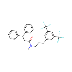 CN(CCCc1cc(C(F)(F)F)cc(C(F)(F)F)c1)C(=O)CC(c1ccccc1)c1ccccc1 ZINC000029339769