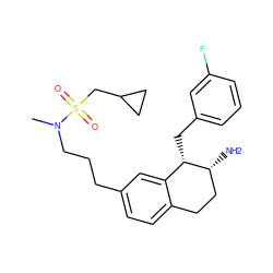 CN(CCCc1ccc2c(c1)[C@H](Cc1cccc(F)c1)[C@H](N)CC2)S(=O)(=O)CC1CC1 ZINC000088260971