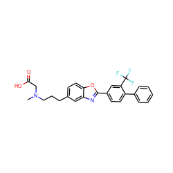 CN(CCCc1ccc2oc(-c3ccc(-c4ccccc4)c(C(F)(F)F)c3)nc2c1)CC(=O)O ZINC000084670291