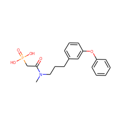 CN(CCCc1cccc(Oc2ccccc2)c1)C(=O)CP(=O)(O)O ZINC000040974126