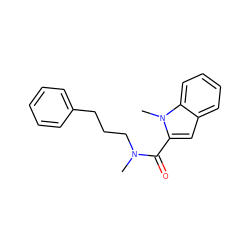 CN(CCCc1ccccc1)C(=O)c1cc2ccccc2n1C ZINC000040393647