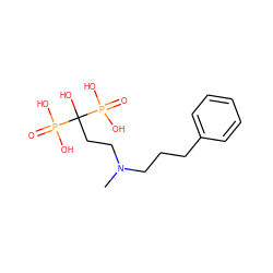 CN(CCCc1ccccc1)CCC(O)(P(=O)(O)O)P(=O)(O)O ZINC000001551162