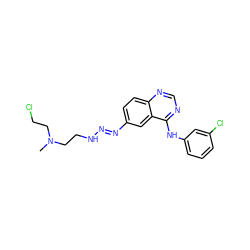 CN(CCCl)CCN/N=N/c1ccc2ncnc(Nc3cccc(Cl)c3)c2c1 ZINC000028646523