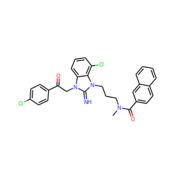 CN(CCCn1c(=N)n(CC(=O)c2ccc(Cl)cc2)c2cccc(Cl)c21)C(=O)c1ccc2ccccc2c1 ZINC000029125377