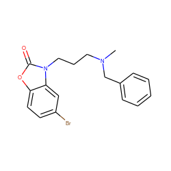 CN(CCCn1c(=O)oc2ccc(Br)cc21)Cc1ccccc1 ZINC000299861558