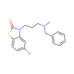 CN(CCCn1c(=O)sc2ccc(Br)cc21)Cc1ccccc1 ZINC000299860400