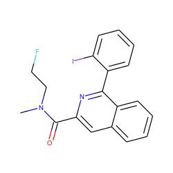 CN(CCF)C(=O)c1cc2ccccc2c(-c2ccccc2I)n1 ZINC000040829323