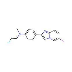 CN(CCF)c1ccc(-c2cn3cc(I)ccc3n2)cc1 ZINC000013560558