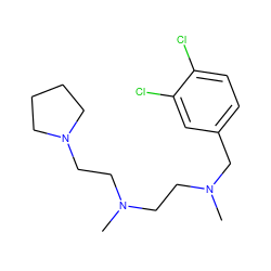 CN(CCN(C)Cc1ccc(Cl)c(Cl)c1)CCN1CCCC1 ZINC000019365722