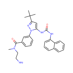 CN(CCN)C(=O)c1cccc(-n2nc(C(C)(C)C)cc2NC(=O)Nc2cccc3ccccc23)c1 ZINC000063540250