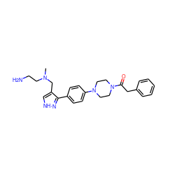 CN(CCN)Cc1c[nH]nc1-c1ccc(N2CCN(C(=O)Cc3ccccc3)CC2)cc1 ZINC000474609276