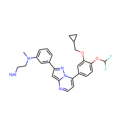 CN(CCN)c1cccc(-c2cc3nccc(-c4ccc(OC(F)F)c(OCC5CC5)c4)n3n2)c1 ZINC000045364911