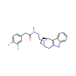 CN(CCN1[C@H]2CC[C@H]1c1c([nH]c3ccccc13)C2)C(=O)Cc1ccc(Cl)c(Cl)c1 ZINC000253636485