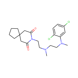 CN(CCN1C(=O)CC2(CCCC2)CC1=O)CCN(C)c1cc(Cl)ccc1Cl ZINC000013560145