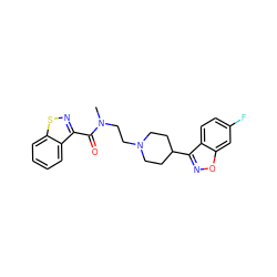 CN(CCN1CCC(c2noc3cc(F)ccc23)CC1)C(=O)c1nsc2ccccc12 ZINC000013737884