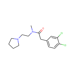 CN(CCN1CCCC1)C(=O)Cc1ccc(Cl)c(Cl)c1 ZINC000001657936