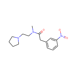 CN(CCN1CCCC1)C(=O)Cc1cccc([N+](=O)[O-])c1 ZINC000013758068