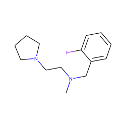 CN(CCN1CCCC1)Cc1ccccc1I ZINC000022940259