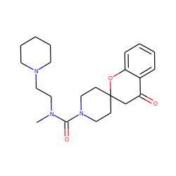 CN(CCN1CCCCC1)C(=O)N1CCC2(CC1)CC(=O)c1ccccc1O2 ZINC000040421122