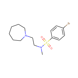 CN(CCN1CCCCCC1)S(=O)(=O)c1ccc(Br)cc1 ZINC000013780038