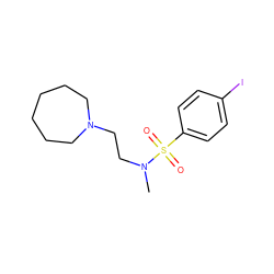 CN(CCN1CCCCCC1)S(=O)(=O)c1ccc(I)cc1 ZINC000013780039