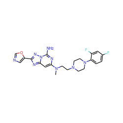 CN(CCN1CCN(c2ccc(F)cc2F)CC1)c1cc2nc(-c3cnco3)nn2c(N)n1 ZINC000040935418