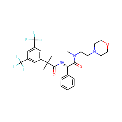 CN(CCN1CCOCC1)C(=O)[C@@H](NC(=O)C(C)(C)c1cc(C(F)(F)F)cc(C(F)(F)F)c1)c1ccccc1 ZINC000103235188