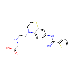 CN(CCN1CCSc2cc(NC(=N)c3cccs3)ccc21)CC(=O)O ZINC000113970803