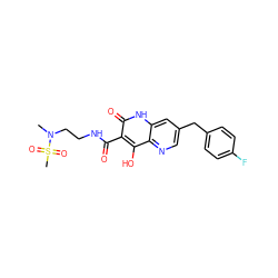 CN(CCNC(=O)c1c(O)c2ncc(Cc3ccc(F)cc3)cc2[nH]c1=O)S(C)(=O)=O ZINC000095594917