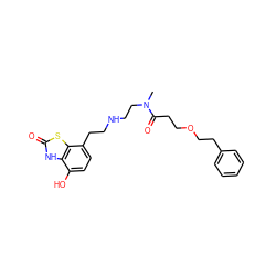 CN(CCNCCc1ccc(O)c2[nH]c(=O)sc12)C(=O)CCOCCc1ccccc1 ZINC000040698219